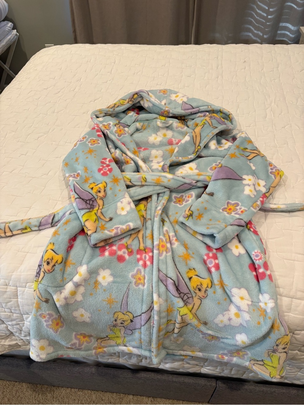 Women’s ' Light Blue Tinkerbell Hooded Bathrobe disney x vera bradley colab